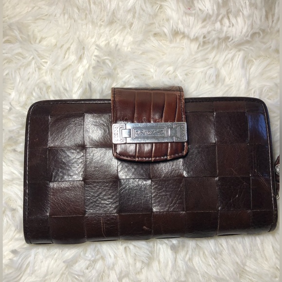 Brighton Handbags - Brighton Brown Leather Wallet with Silver Accent
